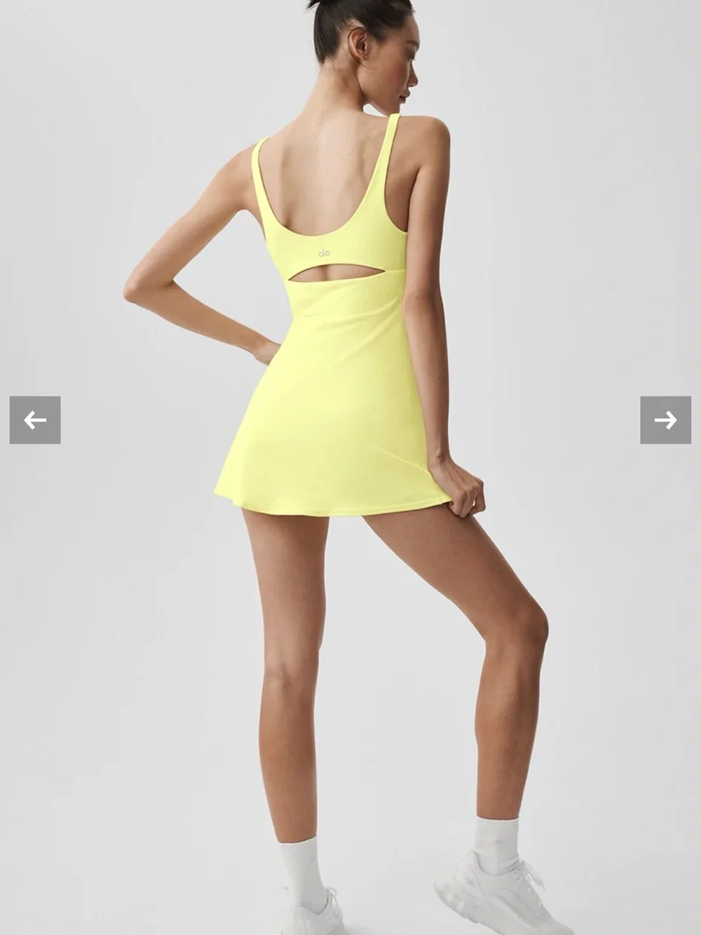 ALO Yoga Slice Tennis Dress in Sunshine Yellow